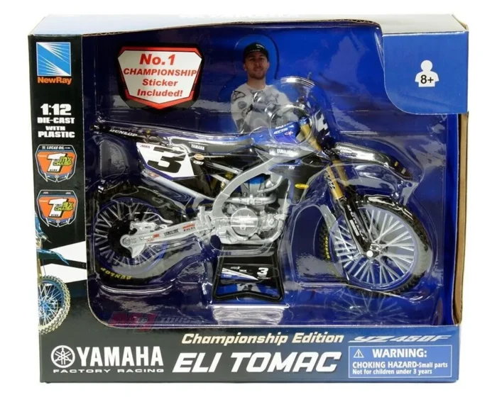 NewRay Model 1:12 Yamaha Factory Racing YZ450F Eli Tomac no.3 - Image 1